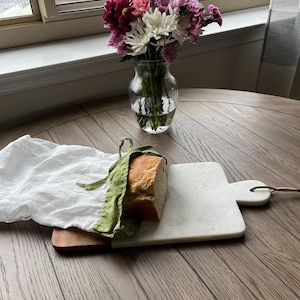Linen Reuseable Homemade Bread Bag, Linen Bread Bag, Fresh Bread Bag