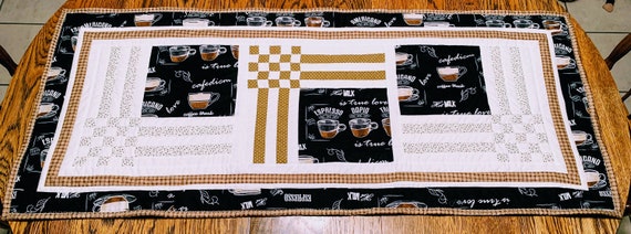 Coffee Table Topper, Coffee Station Tablerunner, Coffee Tablerunner