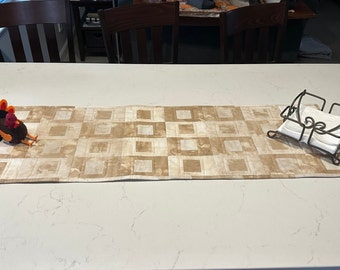 Tan Ombre Table Runner, Tan Beige Offwhite Table Runner,