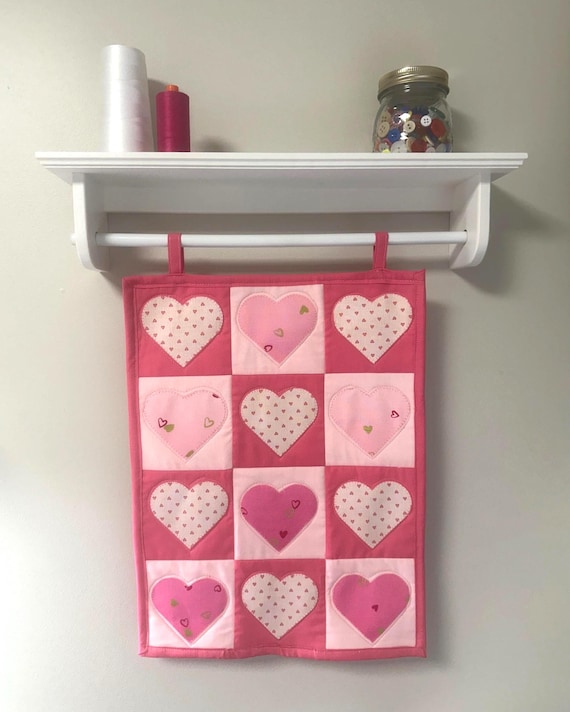 Valentine’s Day Heart Wall Hanging, Pink with Hearts Wall Decor