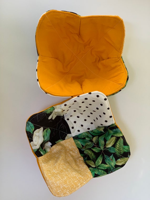 Quilted Bowl Holder,  Magnolia Bowl Holder, Trinket Basket