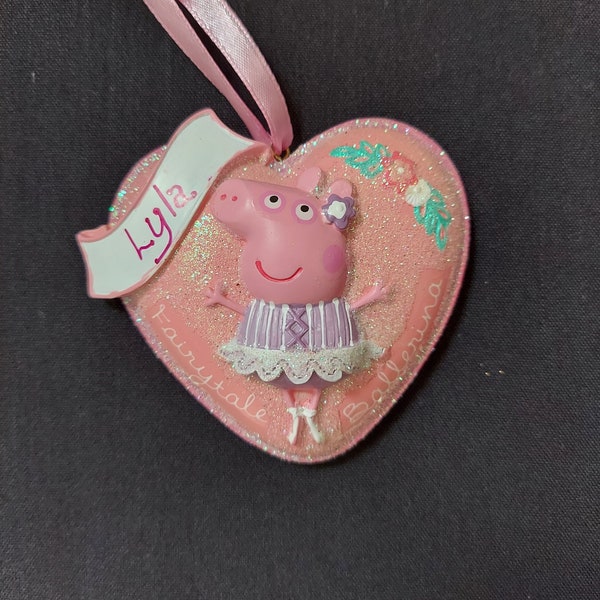 Hand Personalized Peppa Pig in Ballerina Tutu Ornament