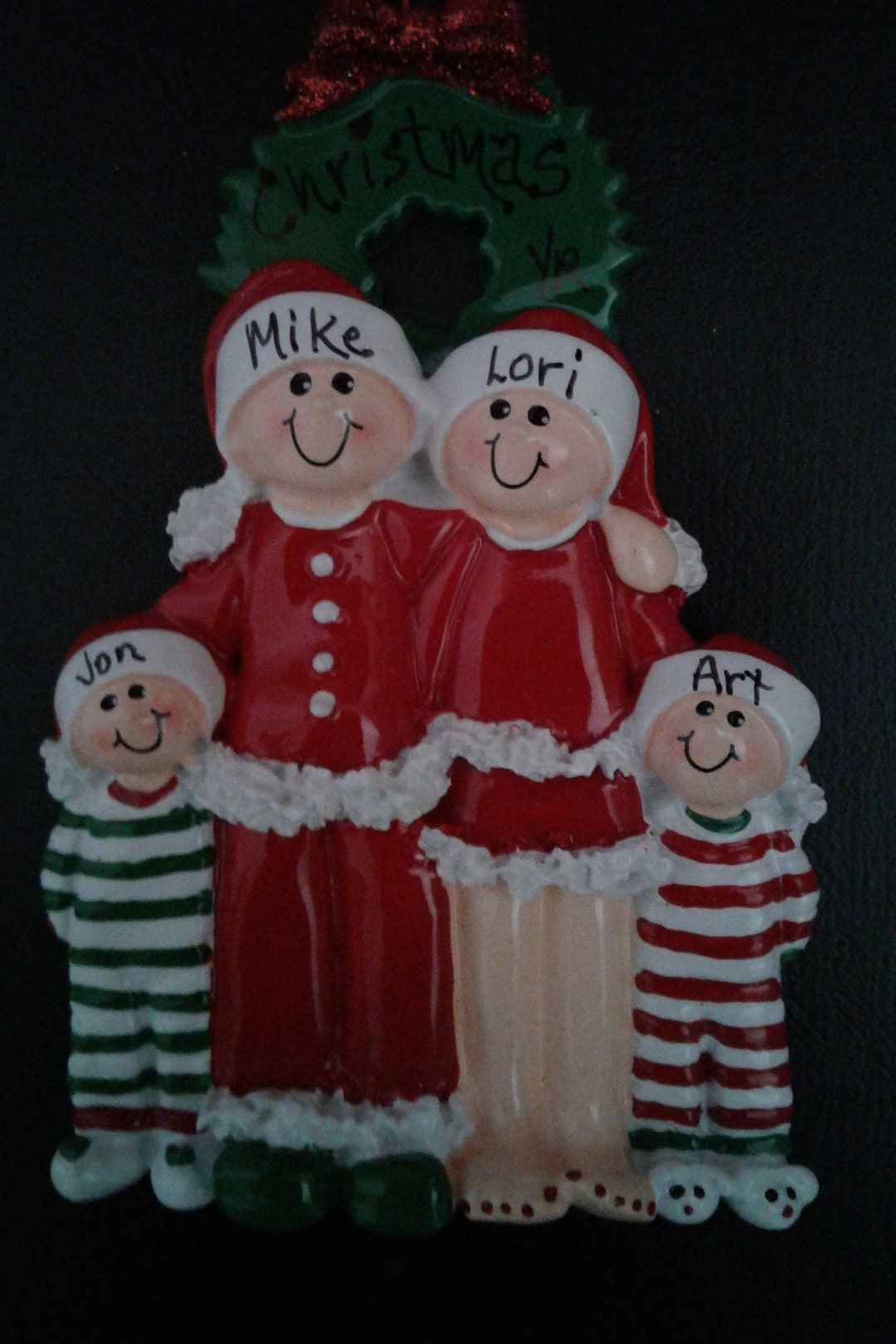 Personalized Pajama Family of 4 Christmas Ornament - Etsy