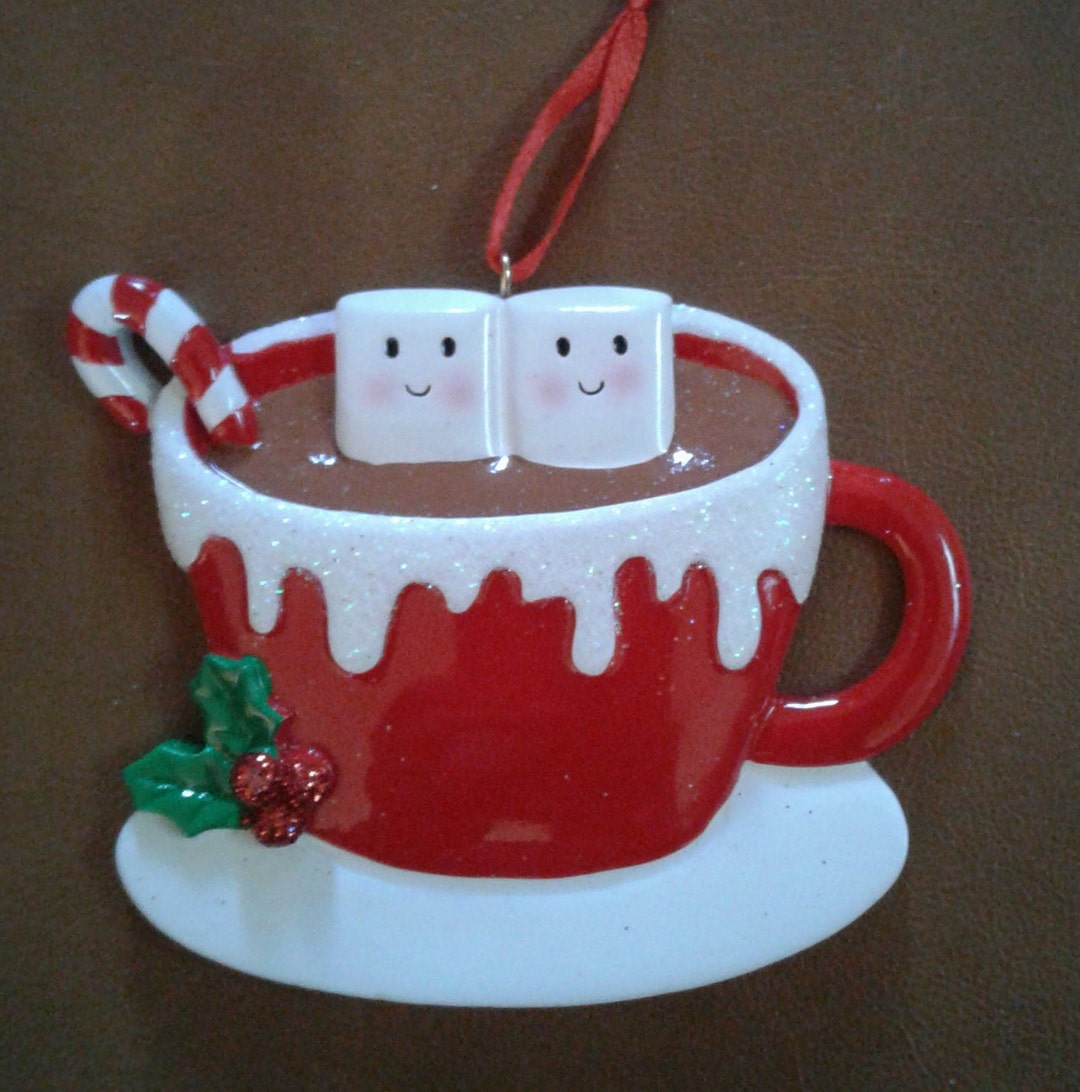 Personalized Group of 2/couple Marshmallow Personalized Ornament, First