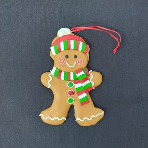 Personalized Polymer Clay Neutral Gender Gingerbread Ornament