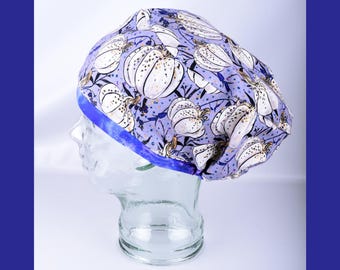 Stretchy Fall Pumpkin Scrub Cap: Adjustable Full Coverage Cotton Surgical Hat