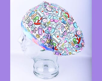 Labor and Delivery Scrub Cap, L&D NICU Baby Nurse Euro Style Stretchy Surgical Hat
