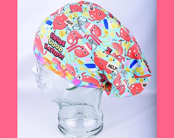 Urology Nephrology Euro Scrub Cap | Kidney Dialysis Surgical Hat for Nurses & Techs