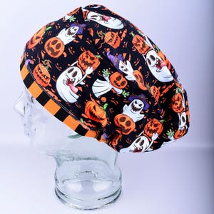 Scrub Cap / Full Coverage Scrub Hat / Halloween Ghost Scrub Cap / Stretchy Scrub Hat / Cute Surgical Hat / Medical Cap / Nurse Gift / Doctor