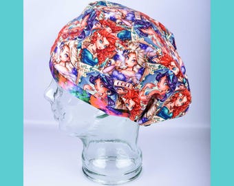 Scrub Cap | Tattoo, Princess, Strong, Feminine, Full Coverage Adjustable Euro Style Scrub Hat