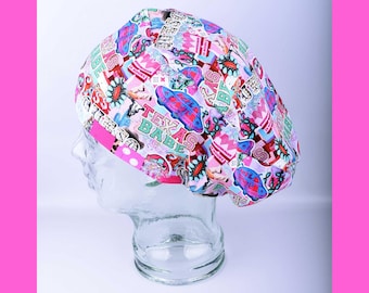 Texas Scrub Cap : Pink, Lone Star, Cowgirl, Nurse, OR, Vet Tech, Dental, Full Coverage