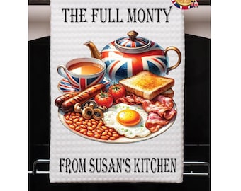 Spersonalizowana ściereczka kuchenna „Pełne angielskie śniadanie”: wystrój brytyjskiej kuchni