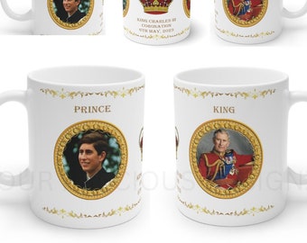 King Charles III Coronation 11oz Mug, Royalty British Mug, King Charles, Prince to a King Mug, Royal Commemorative Mug with gift box