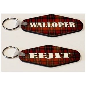 Funny Tartan Scottish Keychain, Scotland, Great Britain Keychain, Walloper Key Chain, Eejit - Double sided keychain