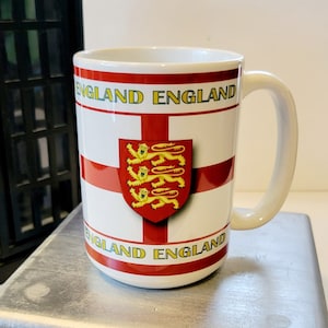 Mok Engelse vlag 11oz mok, Britse mok, Union Jack mok, Brit theemok met geschenkdoos, St. George Cross-mok, Royal Arms of England