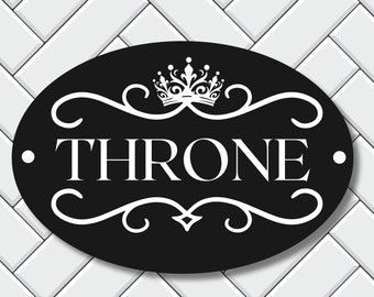 Throne Crown Toilet British Hanging Plaque, British Bathroom handmade Sign Plaque, British Home Decor Wall Sign, King or Queen Wall Sign