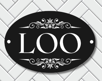 Loo Toilet British Scottish Bathroom Door Sign Plaque (options available Bog, Privy, John, Kahzi, Lavy, Cludgie), British Bathroom Decor