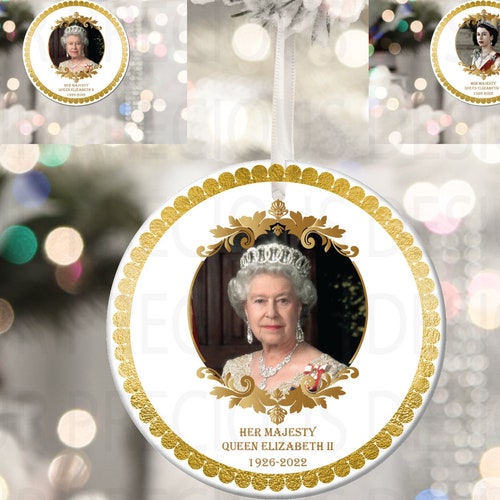 Queen Elizabeth II Commemorative Ornament Double Sided Etsy UK
