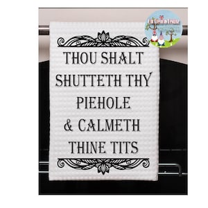 Funny Shut Your Piehole Theedoek Brits thema, Union Jack Cake-theedoek, theedoek 16 x 24 inch, wafelpatroon