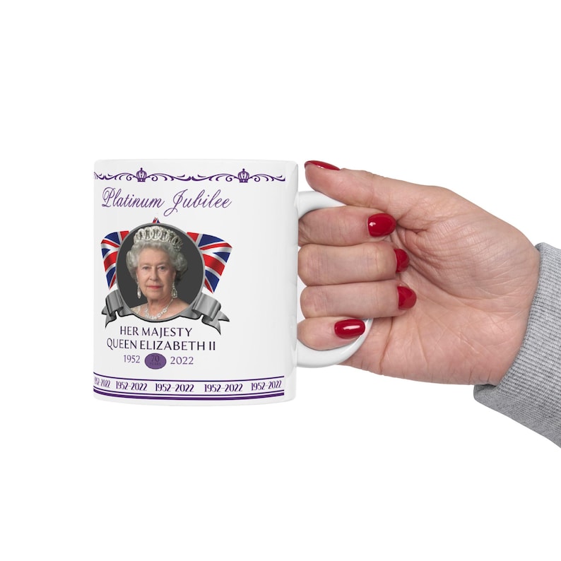 Ourpreciousdesignz Platinum Jubilee Queen Elizabeth II Mug