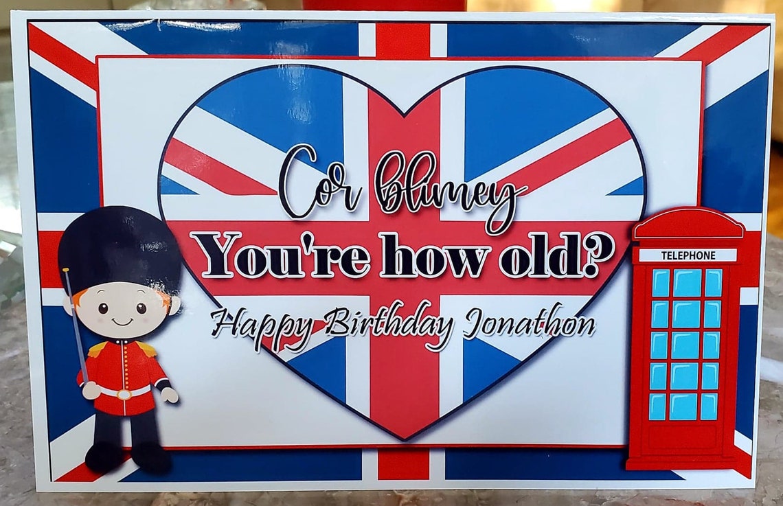 Personalized British London Themed Handmade Birthday Card and Etsy