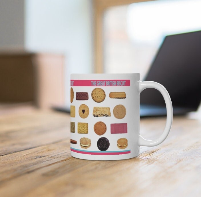 Classic British Biscuits 11oz Mug, Great British Biscuits Mug, Biscuits Mug, British Cookies Mug with gift box