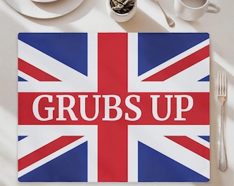Union Jack Tischset mit Kork-Rückseite - British Grubs Up Tablemat - Einzel oder Set