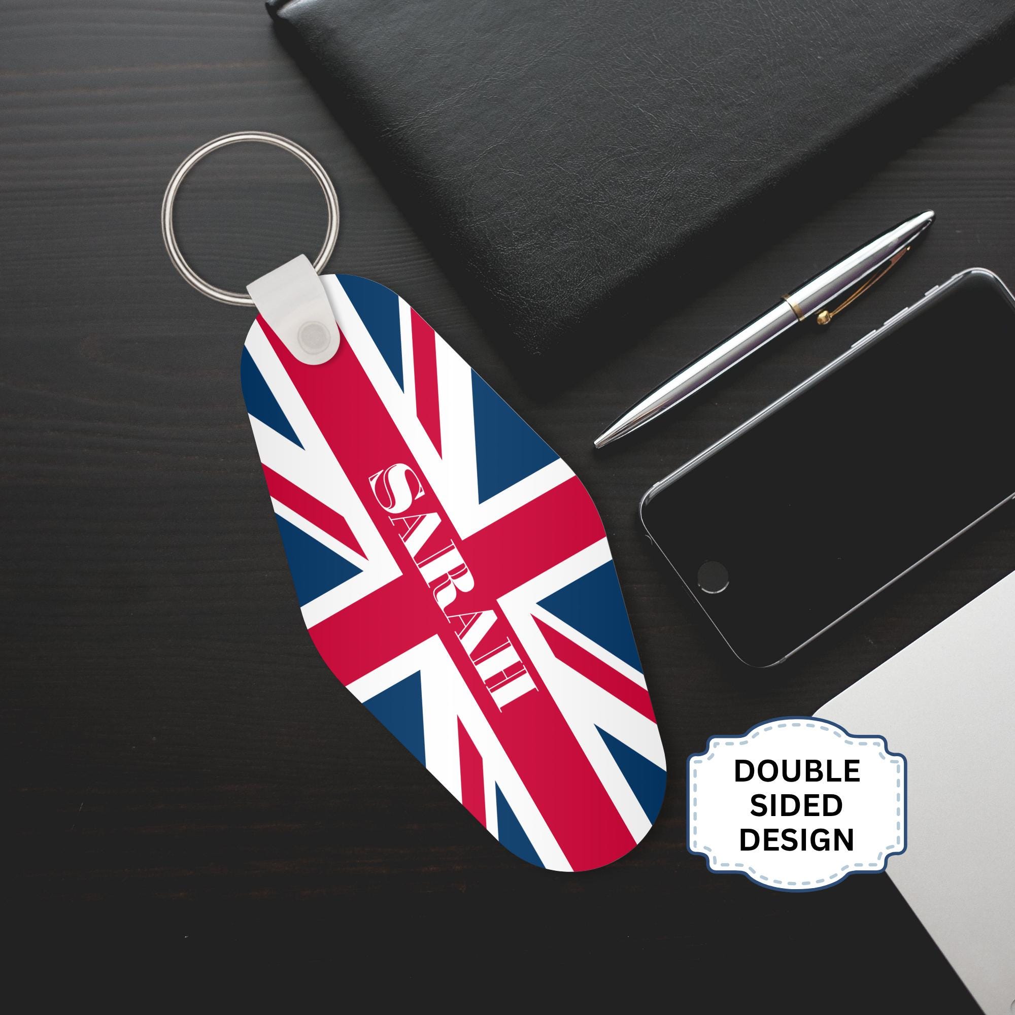 Personalized Name Union Jack Keychain, Custom British Key Ring - Etsy