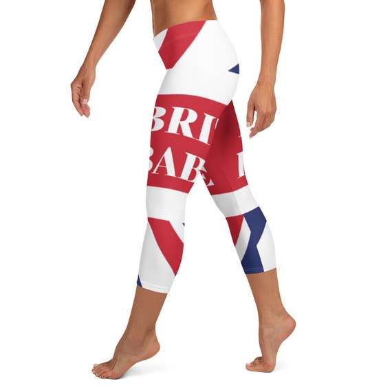 Brit Babe Union Jack British Themed Capri Leggings 