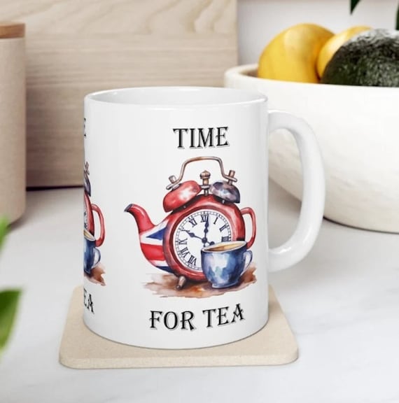 ユニオンジャック ティーポット クロック マグ：英国らしいお茶の時間 