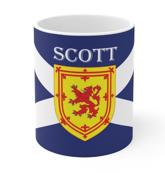 Personalized Scotland Mug: Scottish Saltire Tea Cup with Gift Box