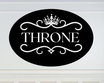 Letrero de baño con trono: placa decorativa para baño británico