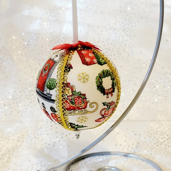London Christmas Fabric Hanging Ornament, British Christmas Ornament, London Guards, London Flag Ornament with Gift Box