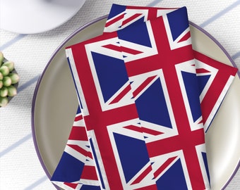Union Jack-vlagservetten, set van 4 Union Jack-servetten met Brits thema, 19" x 19"
