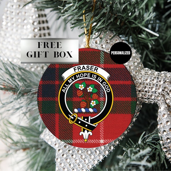 Scotland Clan Tartan Custom Ceramic Hanging Round Christmas Ornament, Scottish Clan Tartan Ornament, Christmas, British Tree Ornament