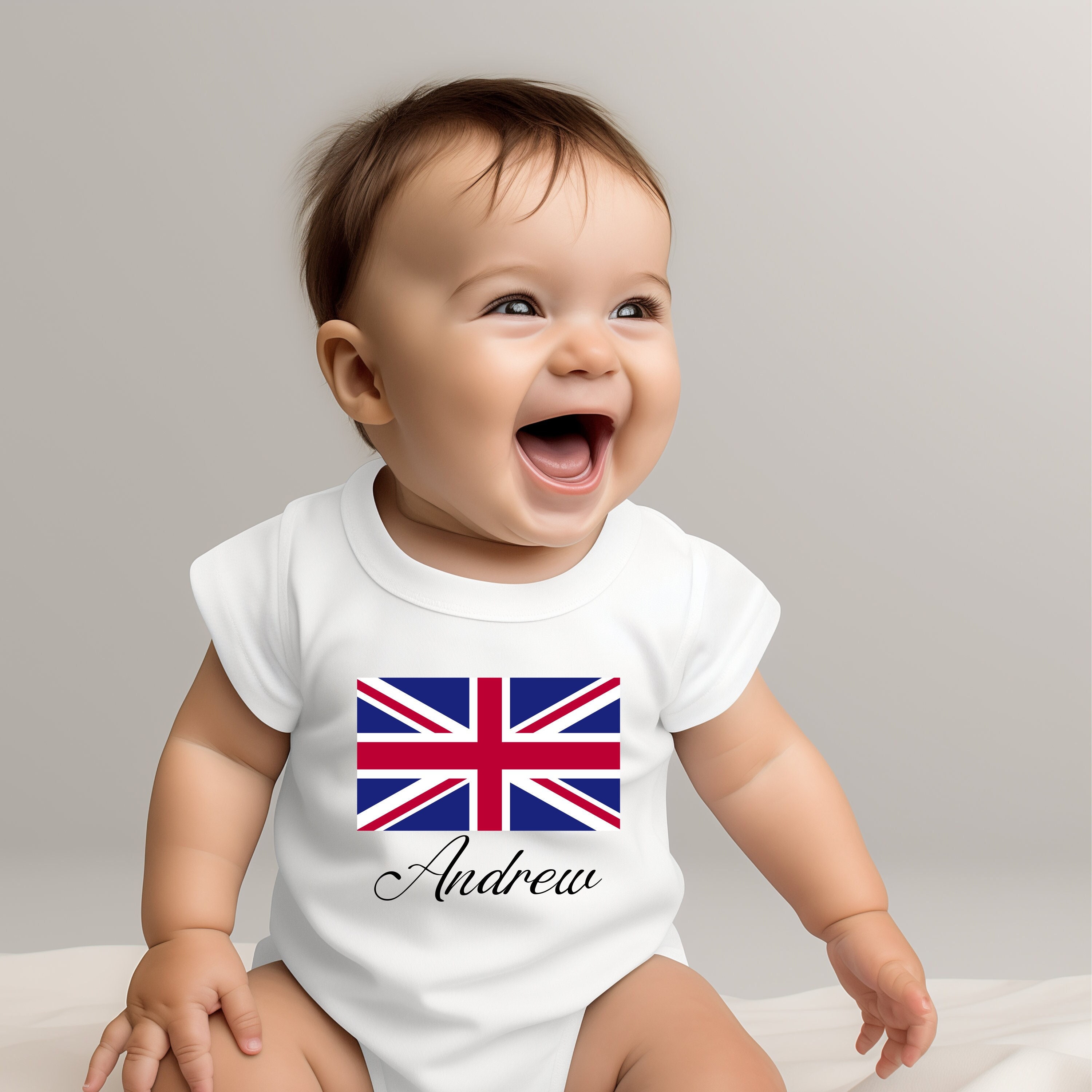 Kickass Tees Union Jack Babygrow – 100% Cotton UK Flag Bodysuit, Soft & Cute Souvenir Gift For Babies