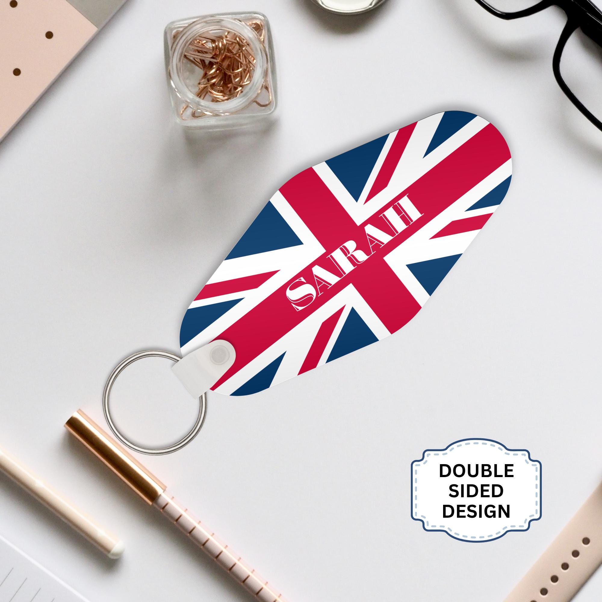 Personalized Name Union Jack Keychain, Custom British Key Ring - Etsy