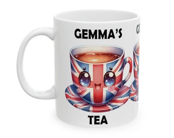 Personalized British Union Jack Tea Mug: Funny 11oz, Free Gift  Box