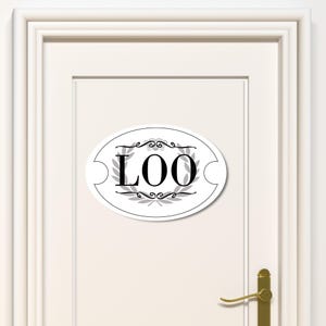 Letrero de baño hecho a mano, decoración de baño británica, placa de madera ovalada imagen 2