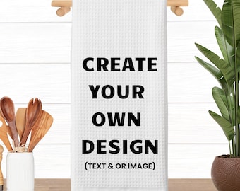 Personalized Tea Towel: Custom Text & Image, Cotton or Microfiber