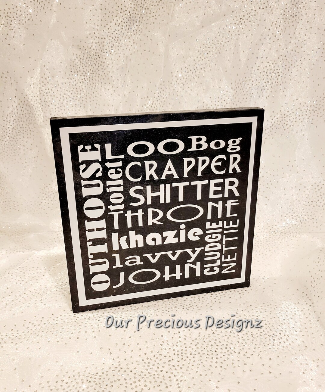 Toilet Words Typography Subway Handmade Sign British Toilet Etsy