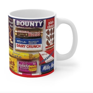 Vintage British Sweet Designs 11oz Mug, Vintage British Candy Mug, Sweets Mug, Vintage Candy Mug with gift box, British Gift