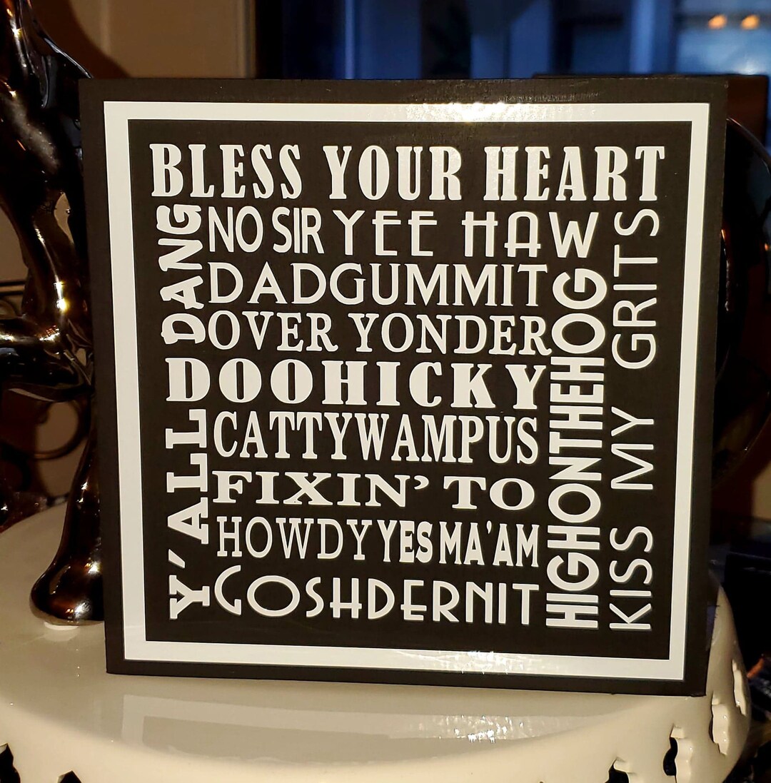 Southern Sayings 8 X 8 Wood Typography Subway Handmade Wood Sign - Etsy
