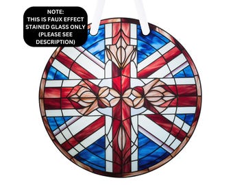 Letrero de Union Jack: efecto vitral, decoración británica