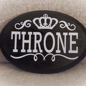 Throne Crown Toilet British Scottish Bathroom handmade wood Sign Plaque