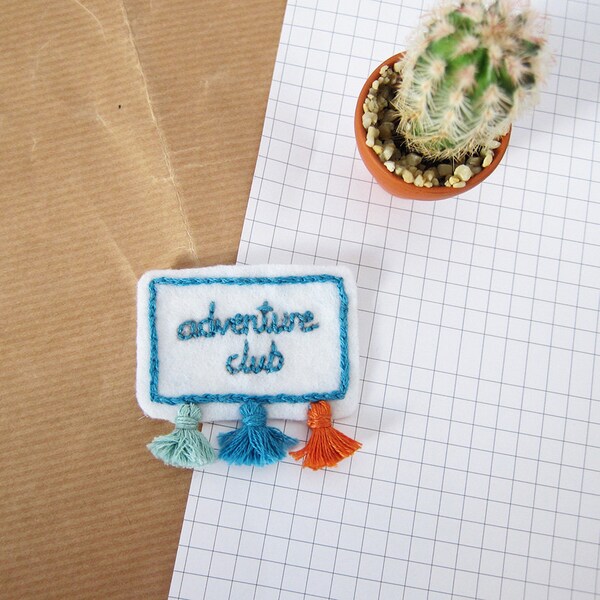 adventure club tassel hand embroidered iron on patch