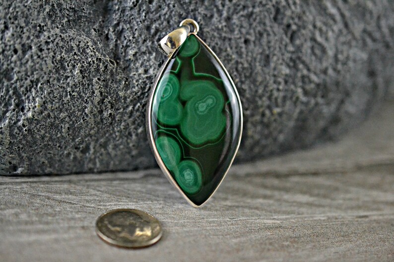 Malachite Necklace. Malachite Silver Pendant Malachite Jewelry Malachite Pendant Malachite