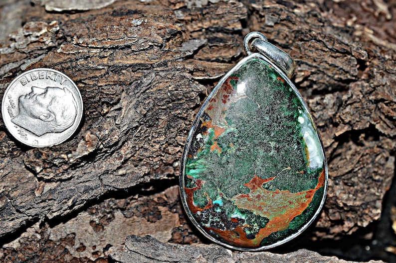 Chrysocolla Necklace Handmade Jewelry Silver Jewelry Chrysocolla Pendant Pendant Chrysocolla Silver Pendant Chrysocolla Jewelry