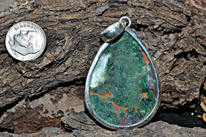 Chrysocolla Necklace Handmade Jewelry Silver Jewelry Chrysocolla Pendant Pendant Chrysocolla Silver Pendant Chrysocolla Jewelry
