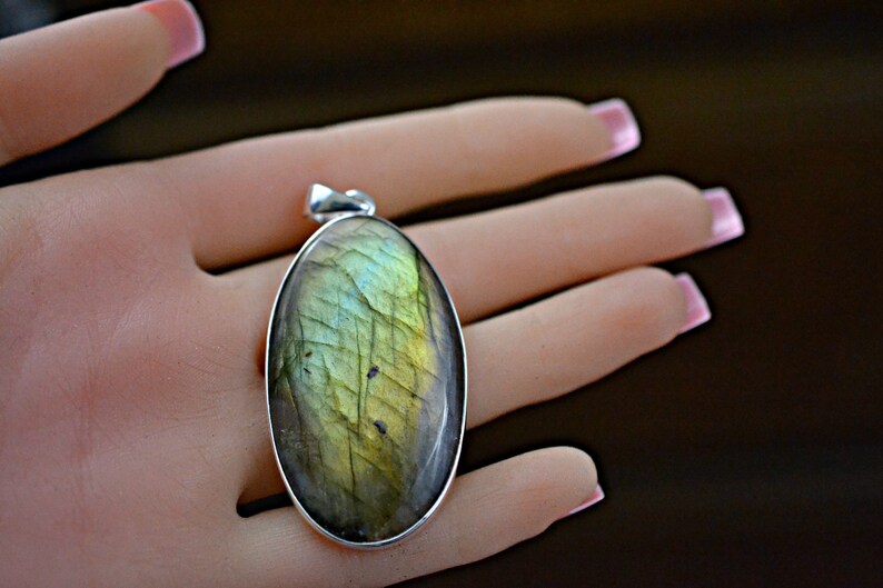 Natural Labradorite Silver Pendant Labradorite Silver Pendant 925 sterling silver Labradorite Silver Pendant Labradorite Pendant